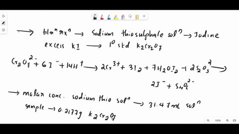 3-a-sodium-thiosulfate-solution-can-be-standardized-by-using-it-to-titrate-the-iodine-liberated-by-the-action-of-excess-ki-on-a-known-weight-of-primary-standard-k2cr2o7-cr2o72-6i-14h-2-cr3-3-34348