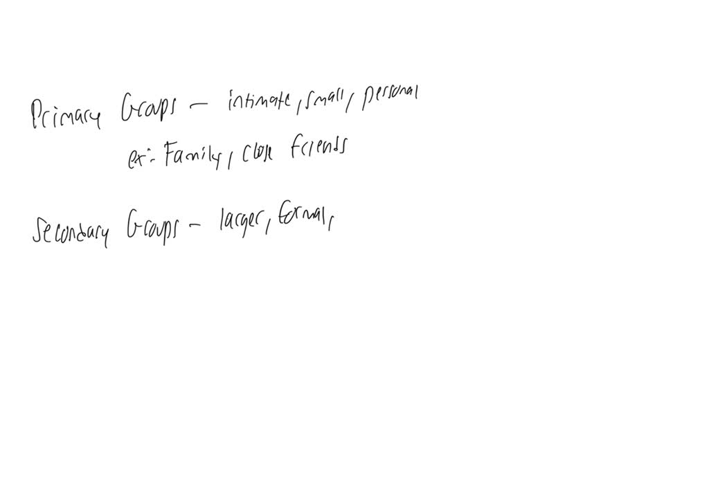 SOLVED: Define the difference between primary and secondary groups ...
