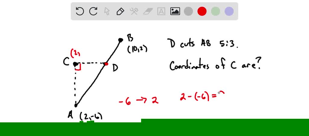 SOLVED: 'In the diagram, point D divides line segment AB in the ratio ...