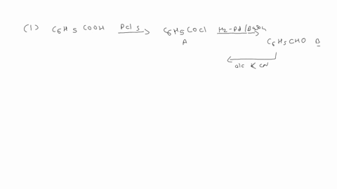 identify-the-compounds-a-b-and-c-i-c6h5cooh-pcl5-a-hz-pdbaso4-b-distil-kcnalc-c-ii-h-c-c-h-dilh2so4-hgso4-h2o-a-ni-h2-b-conch2so4-140oc-c-91794