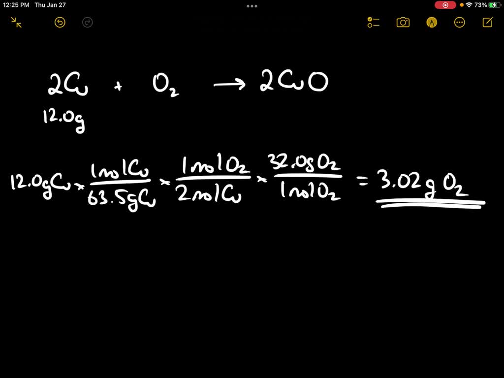 SOLVED 12.0 g of copper is concerted to copper (II) oxide by heating