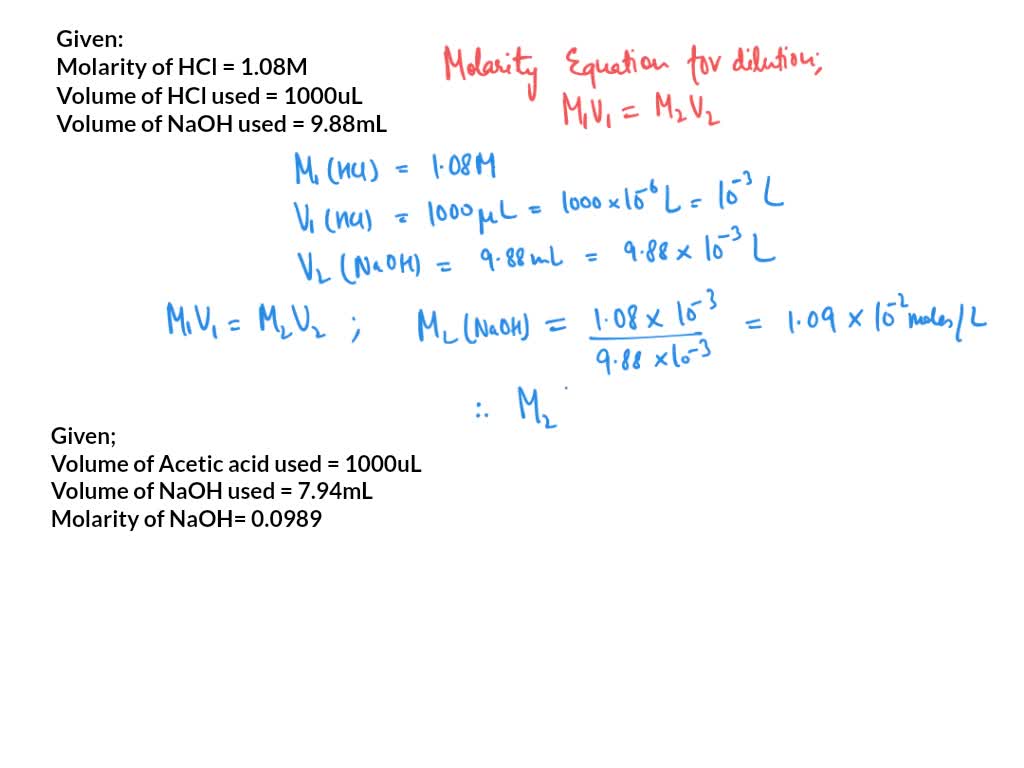 SOLVED Concentration Calculations Sodium Hydroxide Calculate the