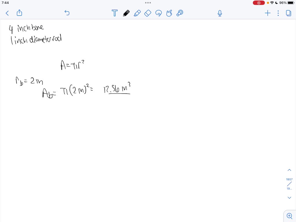 SOLVED Given a cylinder with a 4 inch bore and a 1 inch diameter rod