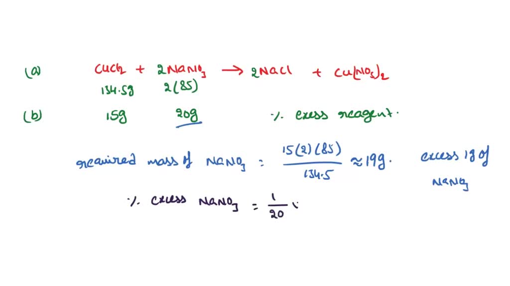 SOLVED 'When copper (II) chloride reacts with sodium nitrate; copper