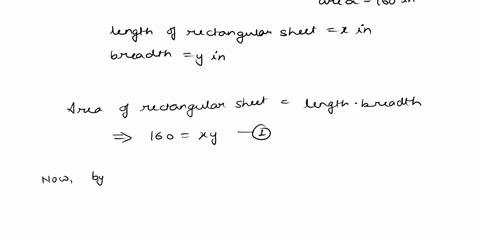 a-circular-piece-of-sheet-metal-has-a-diameter-of-20-in-the-edges-are-to-be-cut-off-to-form-a-rectangle-of-area-160-in2-what-are-the-dimensions-of-the-rectangle-24253