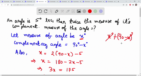 an-angle-is-5-degrees-less-than-twice-the-measure-of-its-complement-what-is-the-measure-in-degrees-of-the-angle-select-one-or-more-a-75-degrees-b-5833-degrees-c-3167-degrees-d-1583-degrees-e-74113