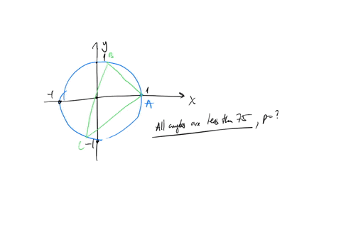 two-points-b-and-c-are-chosen-at-random-on-a-unit-circle-radius-1-what-is-the-probability-that-the-triangle-abc-where-a10-has-all-angles-less-than-75-degrees