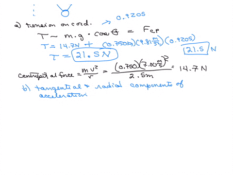 one-end-cord-is-fixed-and-small-0750-kg-object-is-attached-to-the-other-end-where-it-swings-in-section-of-vertical-circle-of-radius-250-m-as-shown-in-the-figure-below-when-2309-_-the-speed-o-48579