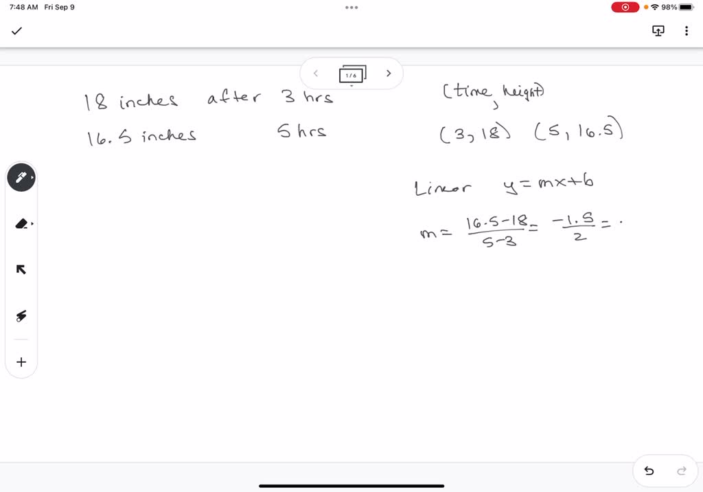 SOLVED A candle is 18 inches tall after burning for 3 hours. After 5