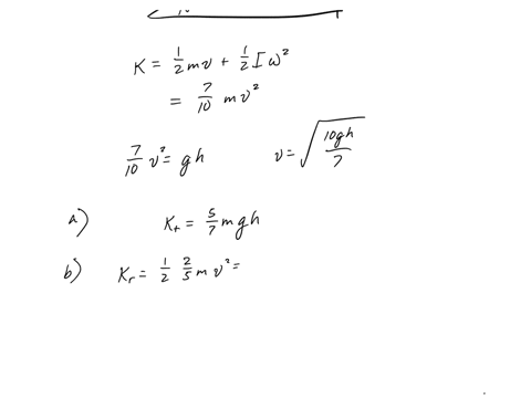 a-solid-uniform-sphere-of-mass-m-and-radius-r-is-placed-on-an-inclined-plane-at-distance-h-from-the-base-of-the-incline-the-inclined-plane-makes-an-angle-with-the-horizontal-the-sphere-is-re-99632