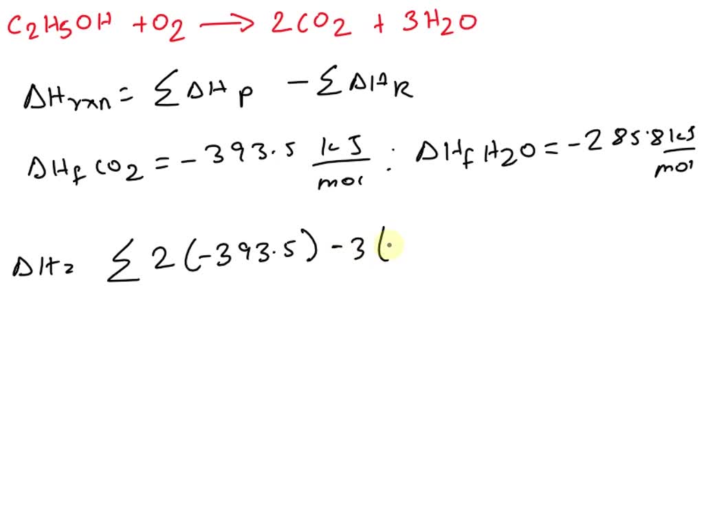 SOLVED The enthalpy formation of ethanol, C2H5OH, is 277.0 kJ/mol