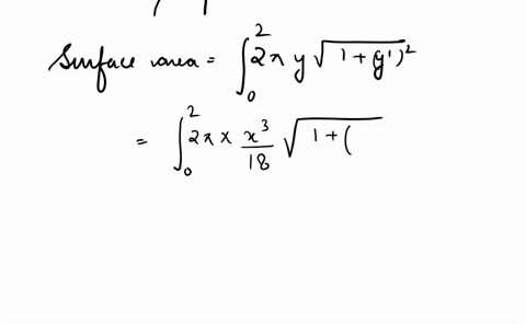 write-and-evaluate-the-definite-integral-that-represents-the-area-of-the-surface-generated-by-revolving-the-curve-on-the-indicated-interval-about-the-i-axis-y-0-i-2-15552