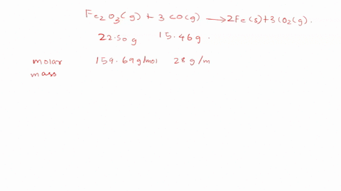 SOLVED: 2Fe2O3 + 3C –> 4Fe + 3CO2