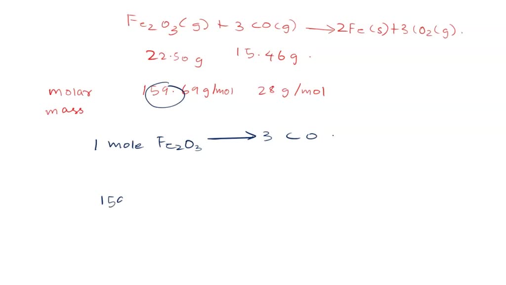 SOLVED Iron(III) oxide reacts with carbon monoxide according to the