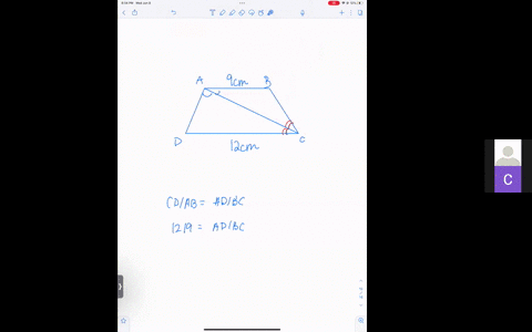 an-angle-bisector-ac-divides-a-trapezoid-abcd-into-two-similar-triangles-abc-and-acd-find-the-perimeter-of-this-trapezoid-if-the-leg-ab9-cm-and-the-leg-cd12-cm-29986