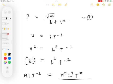 if-momentum-p-and-velocity-v-are-related-as-p-is-equals-to-root-a-upon-b-v-square-then-the-dimensional-formula-of-area-ab-2-is-30403