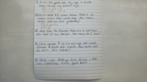 task-3-translate-each-problem-in-to-a-mathematical-equation-then-solve1-i-am-24-years-old-my-age-is-2-less-than-twice-my-sisters-age-2arvin-has-a-bake-shop-he-sold-85-cakes-today-that-is-16-53636