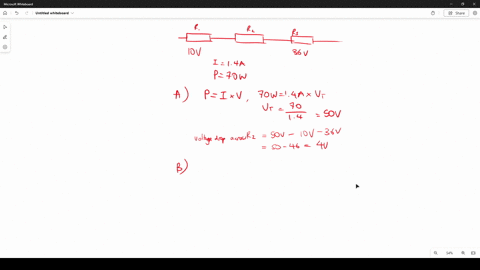 a-combination-of-three-resistors-r1-r2-and-r3-in-series-is-connected-across-a-voltage-source-vt-the-voltage-drop-across-r1-and-r3-are-10-v-and-36-v-respectively-if-the-current-supplied-by-the-source-v