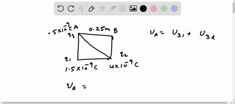 the-drawing-shows-a-square-each-side-of-which-has-a-length-of-l-0250-m-two-different-positive-charges-q1-and-q2-are-fixed-at-the-corners-of-the-square-find-the-electric-potential-energy-of-a-64052