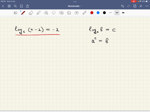 solve-the-logarithmic-equation-be-sure-to-reject-any-value-that-is-not-the-domain-of-the-original-logarithmic-expressions-give-the-exact-answer-log-6-x-2-2-show-work-87165