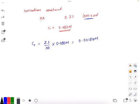 calculate-the-ionization-constant-for-a-weak-acid-mathrmha-that-is-23-ionized-in-0080-mathrmm-solution-a-82-times-10-4-b-22-times-10-2-c-47-times-103-d-43-times-105-e-39-times-105