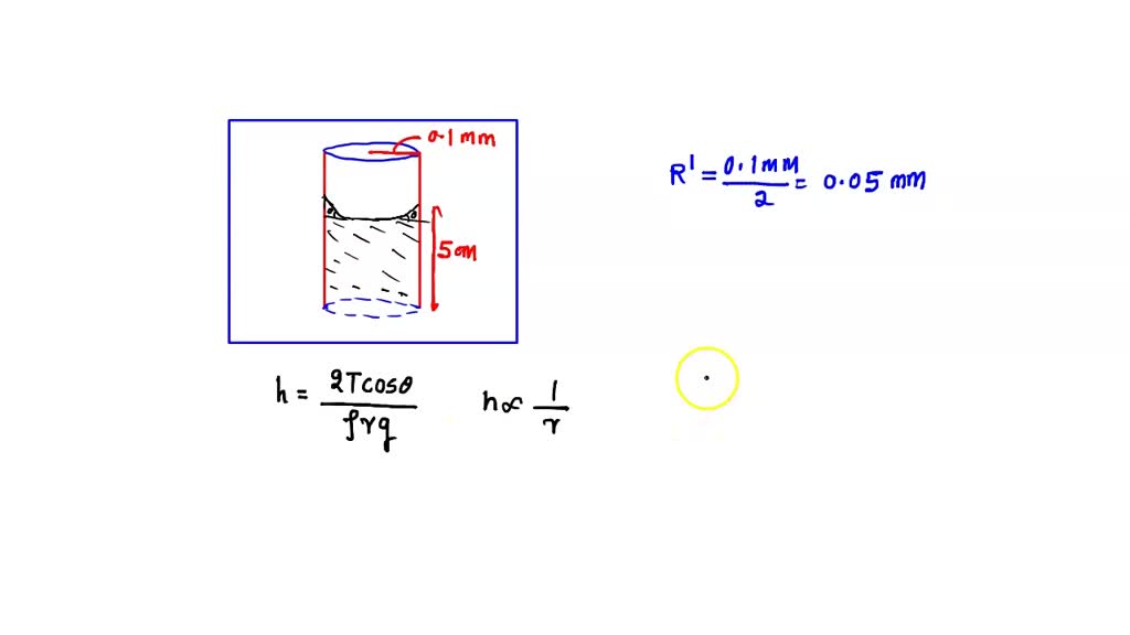 SOLVED: The rise of water in a capillary tube of radius 0.1 mm is 5.5 ...