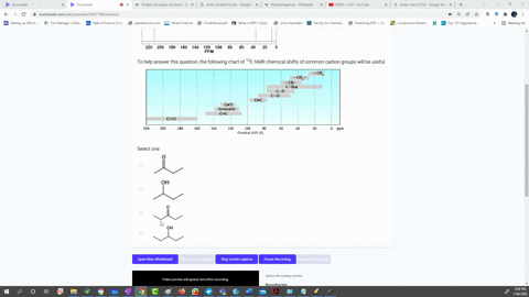 which-of-the-compounds-below-produced-the-following-13c-nmr-spectrum-220-200-180-160-140-120-100-80-ppm-60-40-20-to-help-answer-this-question-the-following-chart-of-13c-nmr-chemical-shifts-o-35343