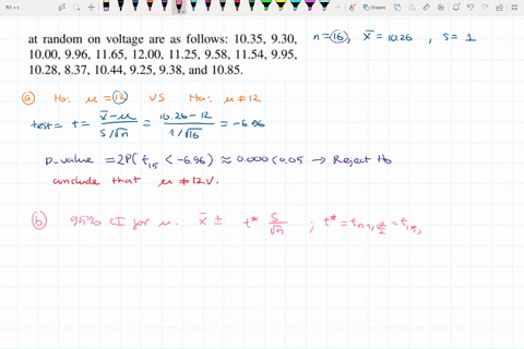 415-the-output-voltage-of-a-power-supply-is-assumed-to-be-normally-distributed-sixteen-observations-taken-at-random-on-voltage-are-as-follows-1035-930-1000-996-1165-1200-1125-958-1154995-102-11193