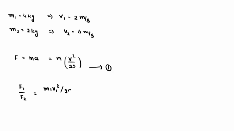 a-40-kg-mass-moving-at-2-ms-and-a-2-kg-mass-moving-at-4-ms-are-gliding-over-a-frictionless-surface-both-objects-encounter-the-same-horizontal-force-which-directly-opposed-their-motion-and-ar-81035