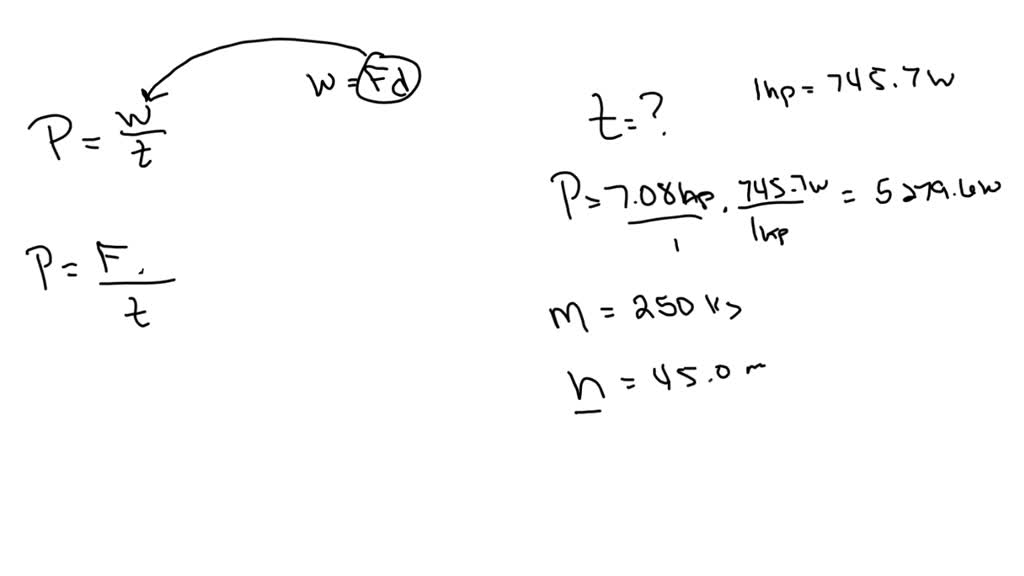How long will it take a 7.08 hp motor to lift a 250 kg beam at a