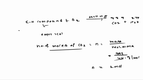 a-sample-of-an-unknown-carbon-hydrogen-compound-was-burned-in-excess-oxygen-to-form-880-g-of-co2-and-270-g-h2o-what-is-the-empirical-formula-of-the-hydrocarbon-43209