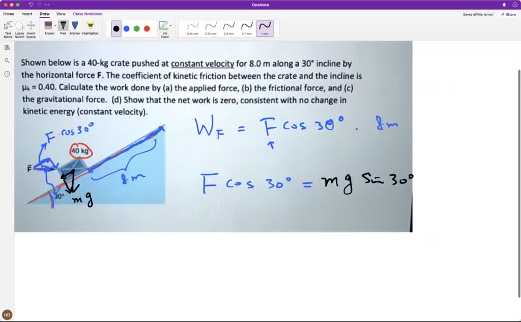 SOLVED Shown below is a 40kg crate pushed at constant velocity for 8.