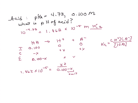 an-acid-with-a-pka-of-473-has-a-concentration-of-0100-m-what-is-the-ph-of-the-acid-give-to-two-decimal-places-the-ph-of-a-0100-m-solution-of-a-weak-acid-is-315-what-is-the-pka-of-the-acid-gi-70382