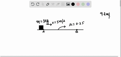 an-encyclopedia-with-mass-of-3-kg-slides-right-towards-frictionless-horizontal-surface-with-sms-as-its-initial-velocity-it-then-suddenly-come-across-a-rough-section-with-p-025-kinetic-fricti-80207