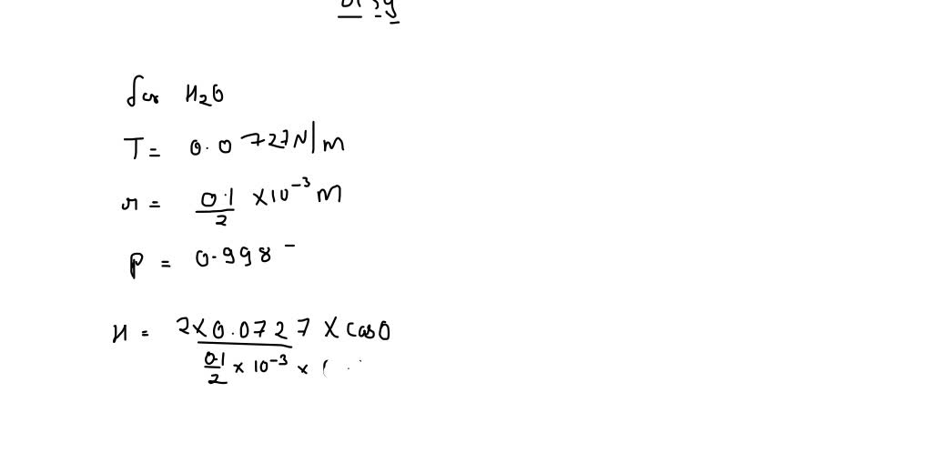 SOLVED: Compare the heights to which water and carbon tetrachloride ...