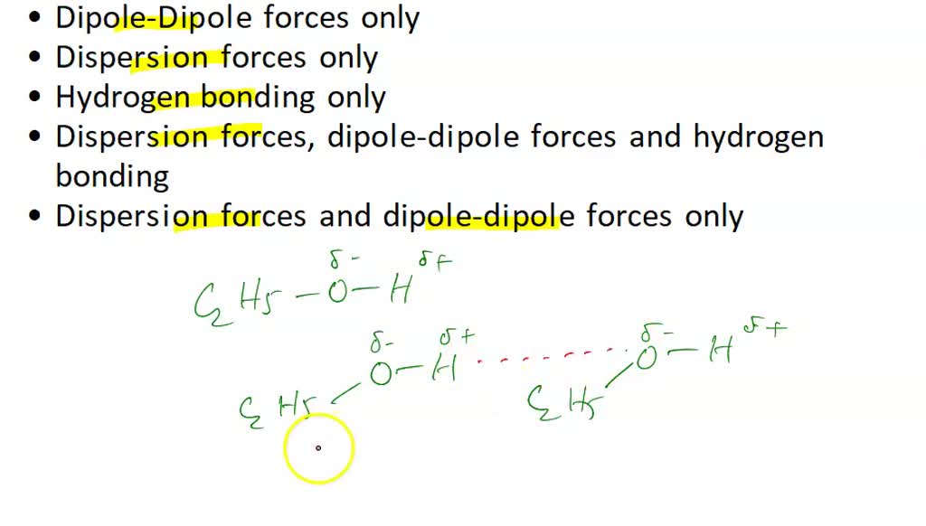 What Is The Main Intermolecular Force Between Ethanol Molecules That Holds Them Together In The 5938