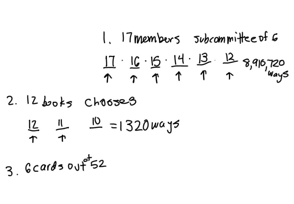 SOLVED Evaluating Combinations Evaluate the following combinations