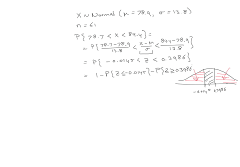 a-population-of-values-has-a-normal-distribution-with-789789-and-138138-you-intend-to-draw-a-random-sample-of-size-n61n61-find-the-probability-that-a-single-randomly-selected-value-is-betwee-83799