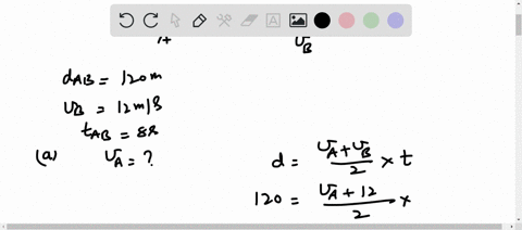 a-car-moving-with-constant-acceleration-covers-the-distance-between-two-points-120-m-apart-in-a-time-of-80-s-its-speed-at-the-second-point-is-12-mls-what-is-the-speed-of-the-car-at-the-first-44555