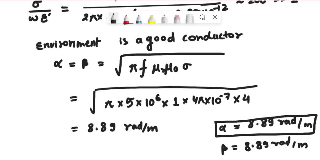 SOLVED Find the attenuation constant, phase constant, intrinsic