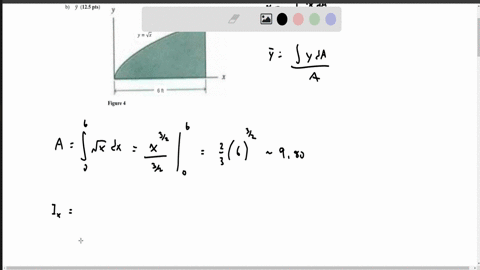 4-determine-the-coordinates-of-the-centroid-of-the-shaded-area-in-figure-4-using-integration-method-25-pts-a-barx-125-pts-b-bary-125-pts-figure-4