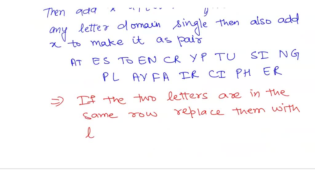 VIDEO solution: Problem 1. a. Construct a Playfair matrix with the key ...