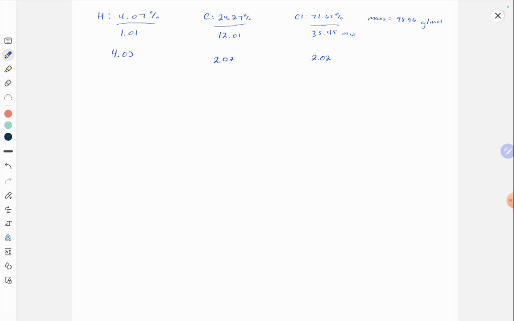 SOLVED A compound contains 4.07 hydrogen. 24.27 carbon and 71.65