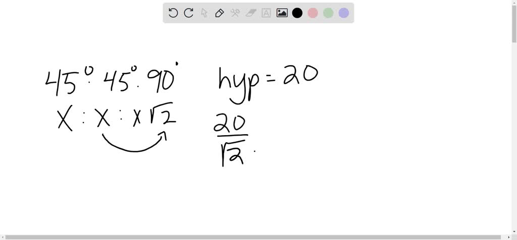 solved-the-hypotenuse-of-a-45-45-90-triangle-measures-24-inches