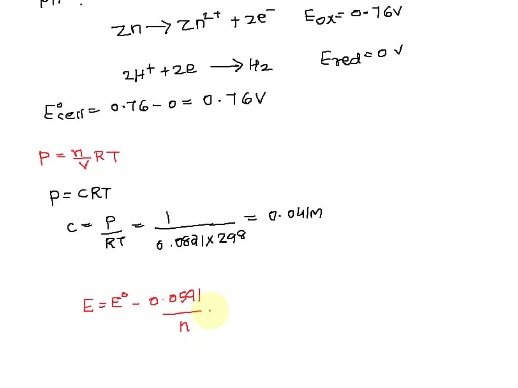 SOLVED The voltage of the following cell at 25 ̊C is + 0.40V. The