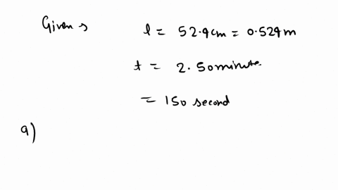 a-524-cm-long-pendulum-takes-250-minutes-to-undergo-1038-complete-oscillation-cycles-a-compute-the-pendulums-period-in-s-b-determine-the-acceleration-due-to-gravity-in-ms2-at-the-place-where-83485