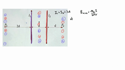 two-wires-shown-below-have-the-same-current-i-i2-7a-and-are-separated-by-a-distanced-1ocm-2d-1-find-the-magnitude-and-direction-of-the-net-magnetic-field-a-ata-midway-between-the-wires-at-th-76992