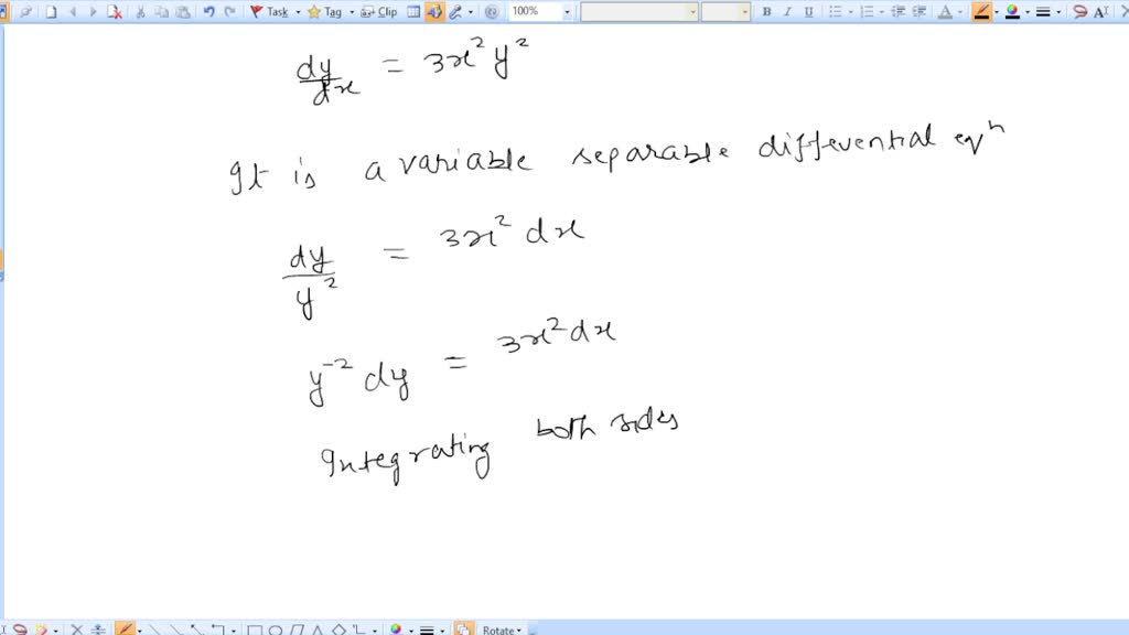 SOLVED Solve the differential equation. dy 3x2y2 dx for Y 0 X Need