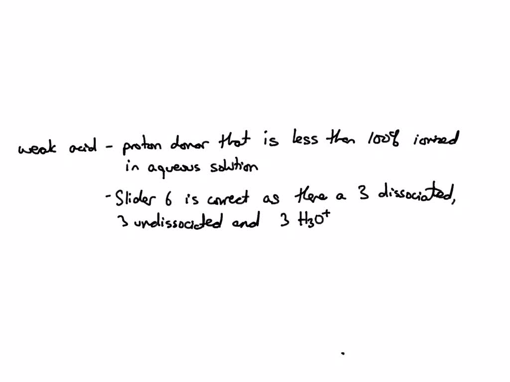 SOLVED: 'Select the sketches that show aqueous solutions of a weak acid ...