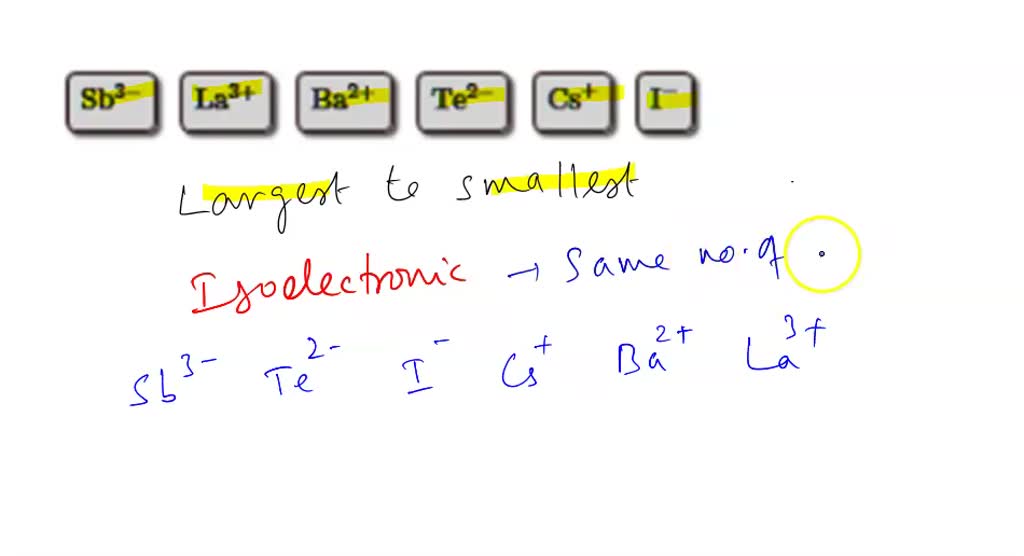 SOLVED: Part € The following ions contain the same number of electrons